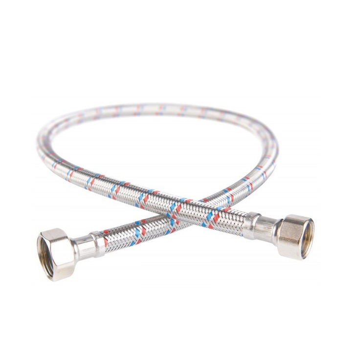 Racord flexibil apă FERRARA 1/2-1/2 30cm inox, rezistent la coroziune