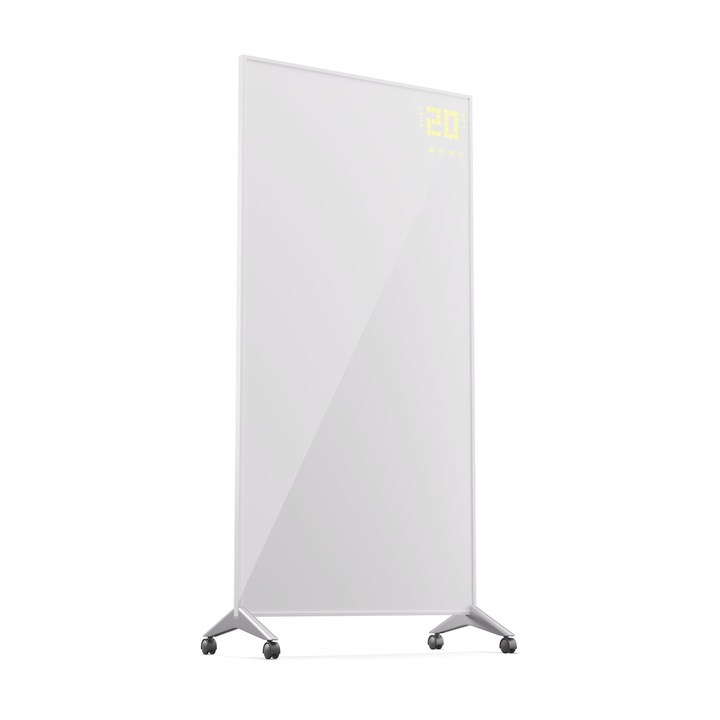 Incalzitor cu infrarosu Klarstein Wonderwall Smart Bornholm, 60x120cm, 1200W, alb, control prin aplicatie