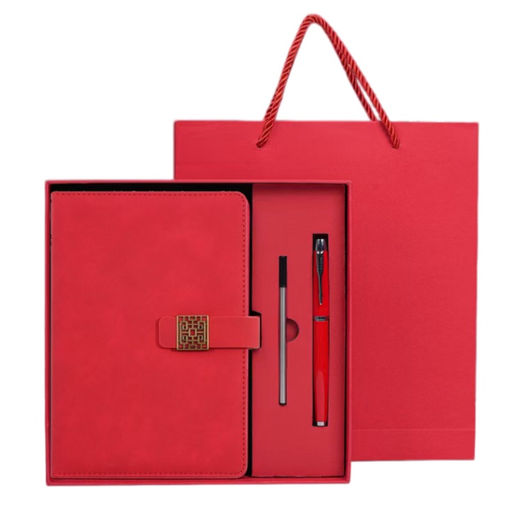 Agenda tip portofoliu A5, 200 Pagini, Rosu, Lunniquee®, 210x145mm