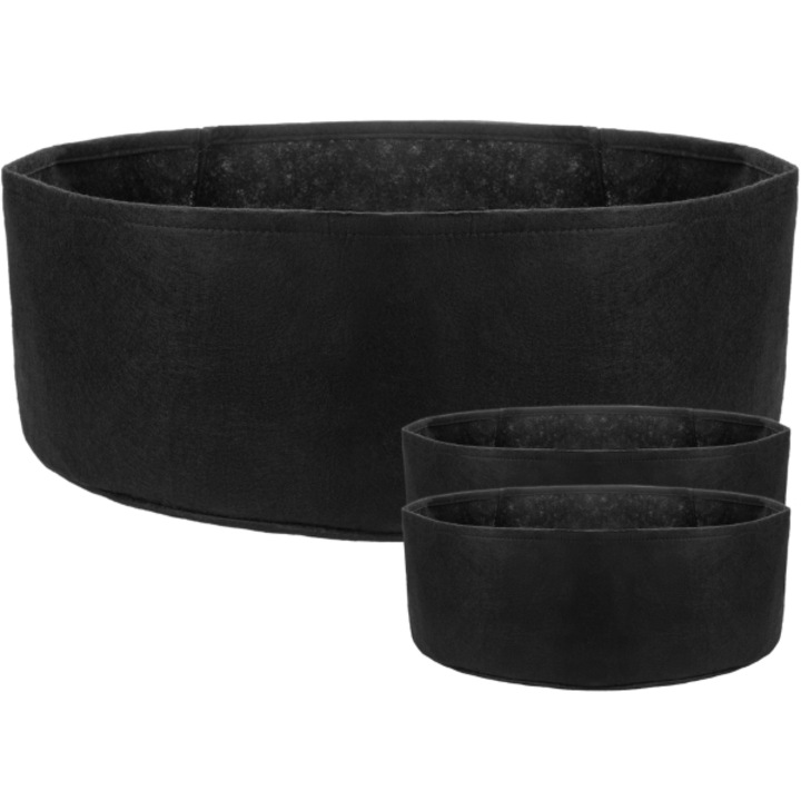 Jardiniera rotunda, ecologica, solutia perfecta pentru ierburi, legume si flori, economiseste spatiu si retine umiditatea, pachet 3 bucati - P3LANTIE HOME & MARKER®