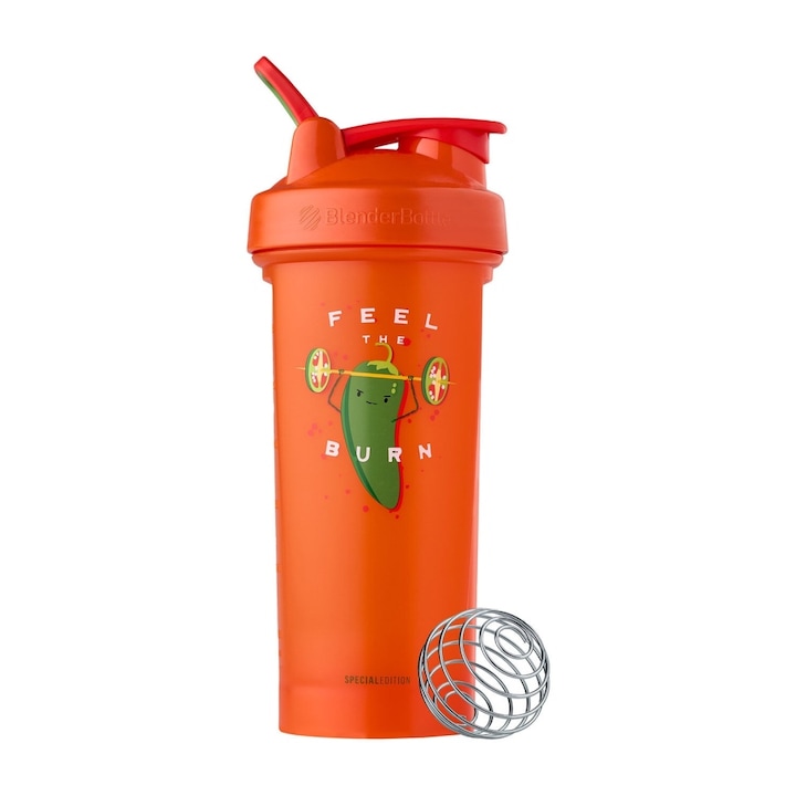 Pahar de shakere GNC Blender Bottle V2, 828 ml, inoxidabil, etanș, cu agatatoare