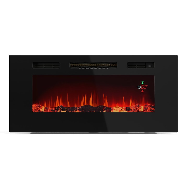 Klarstein, Semineu Electric Inteligent Galeras Smart, 2 Setari De Temperatura, 16 - 30°, Iluzia Flacarii Led, Optiune De Conectare Iot