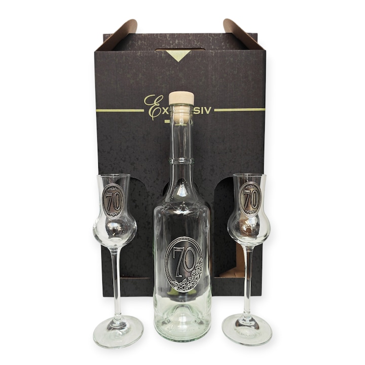 Set de pahare pentru grappa pentru a 70-a aniversare, a 70-a aniversare a căsătoriei