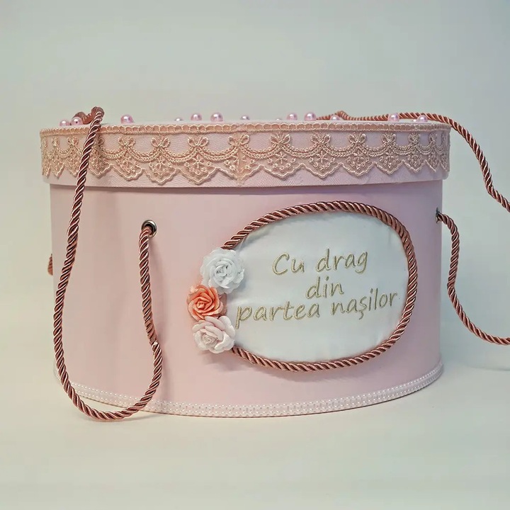 Cufar Trusou Botez – Cutie Eleganta pentru Trusou – Roz