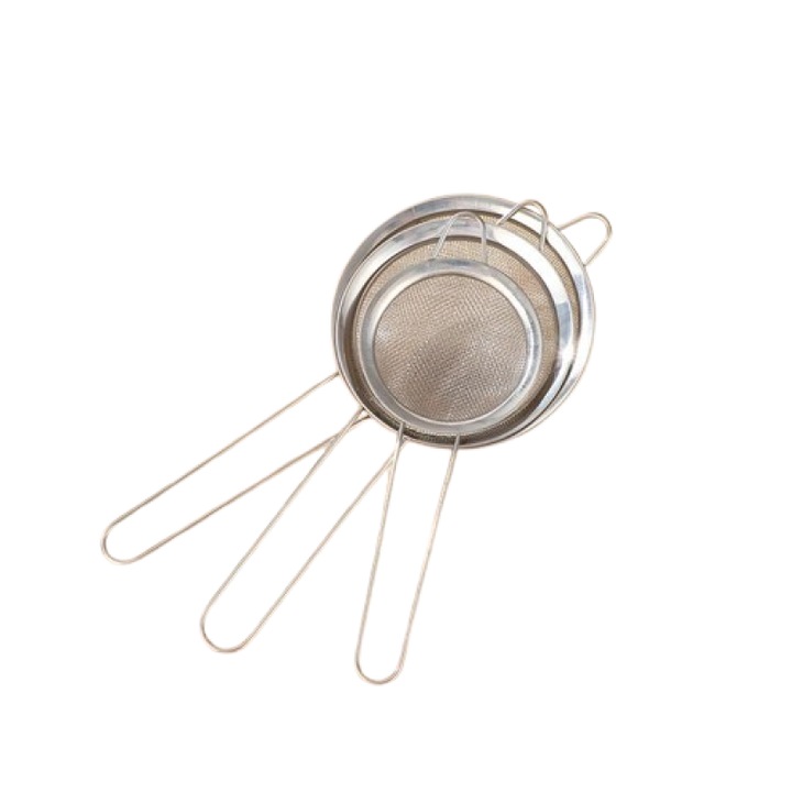 Set 3 strecuratoare, diferite dimensiuni, inox, argintiu, 23x10 cm