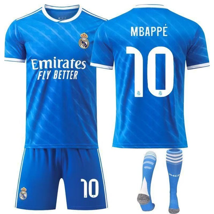 Комплект футболна екипировка за деца № 10, син, полиестер