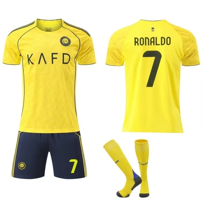 Комплект футболна екипировка за деца Ал-Хилал, жълт, полиестер
