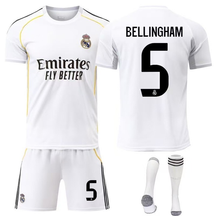 Комплект футболно оборудване за деца, бял, полиестер, Реал Мадрид