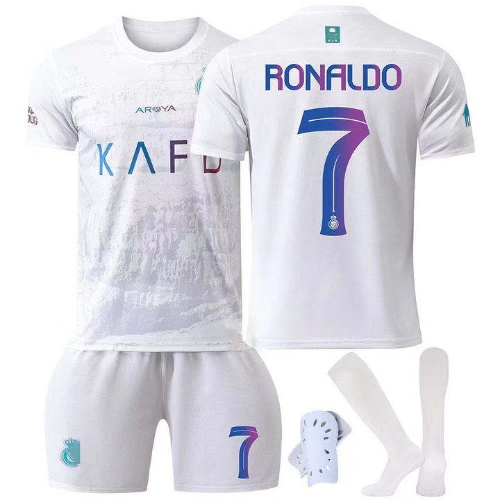Детски футболен екип Рияд, бял, полиестер