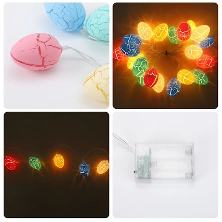 Декоративен гирлянд с 20 LED-а, великденски яйца, 3 метра, водоустойчив