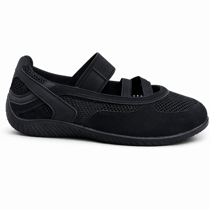 Удобни дамски черни балеринки, Черен