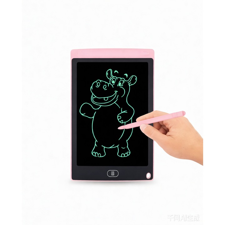 Tableta digitala color LCD 10 Inch, Ecran 25 cm, Scris si Desenat, Ideala pentru Copii 3 ani+, Roz, Jucarie Educationala Interactiva