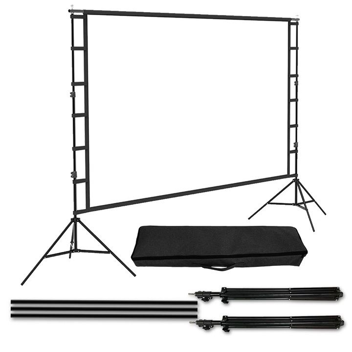 Pixel 96" vetítővászon, mobil, állvánnyal, 210x125cm, 16:9 formátum, fehér