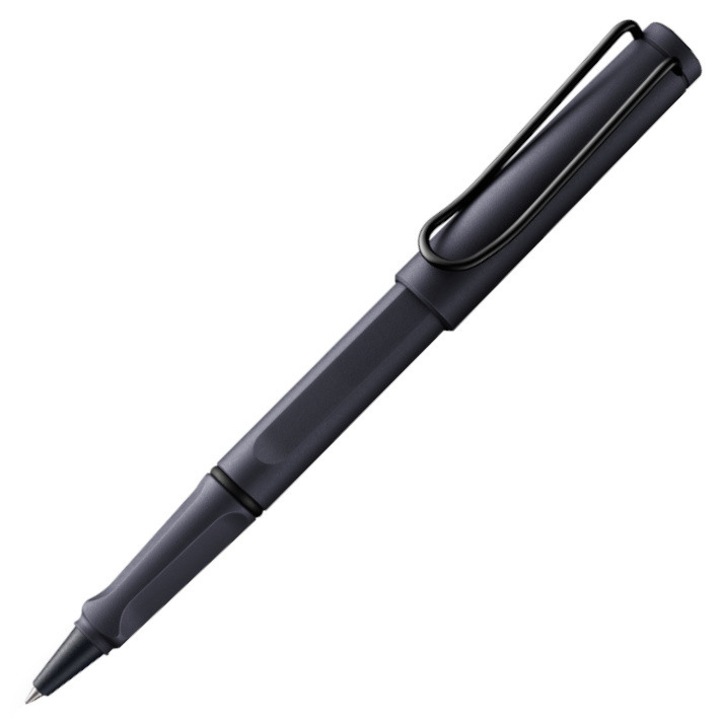 Pix cu bilă Lamy Safari, steel black, grip ergonomic, rezerve albastru