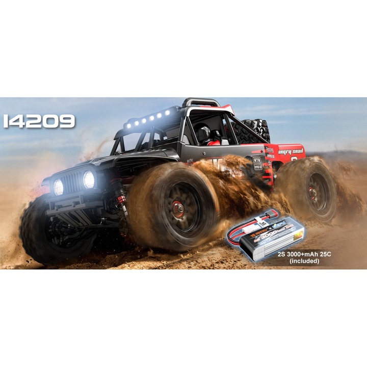 MJX Hyper Go 14209 RC autó, 4x4, kefe nélküli motor, maximális sebesség 80 km/h, 320x210x140mm, komplett készlet