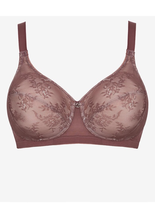 Női melltartó, Verde Veronica, Dream DR10, 95D méret, mályva színű, merevítő nélküli, bélés nélküli, puha csipke kosarak, stabil tartás közepes és nagy mellmérethez, széles állítható pántok, 4 állású záródás, mindennapos kényelem