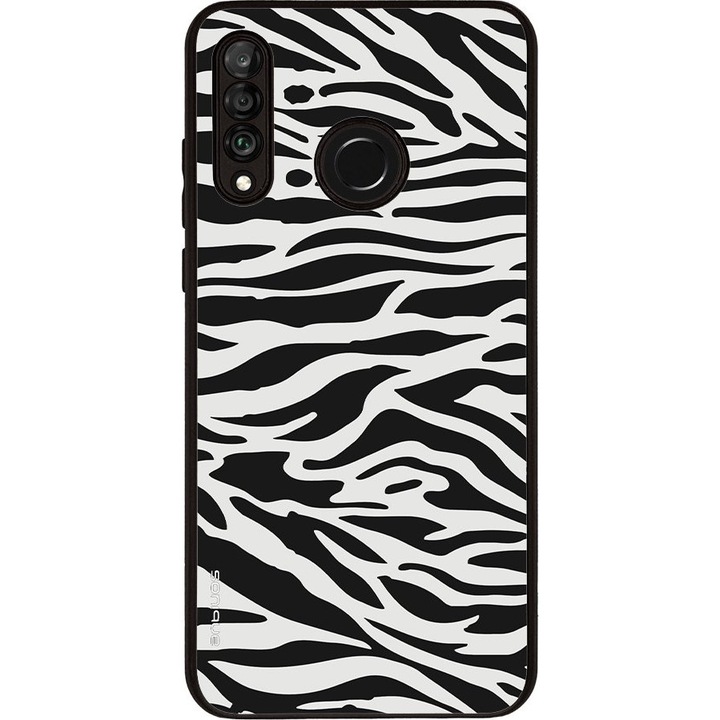 Husa telefon Sonique Animal Print Series pentru Huawei P30 Lite, silicon, design zebra, protectie antisoc, rezistenta la zgarieturi