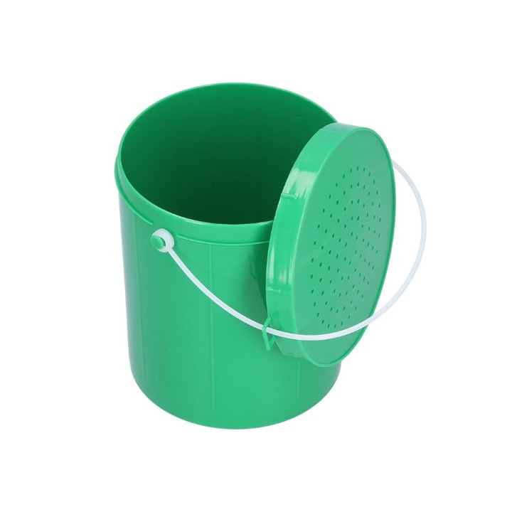 Cutie cu capac perforat pentru momeli vii pescuit, 8.5X9.5cm