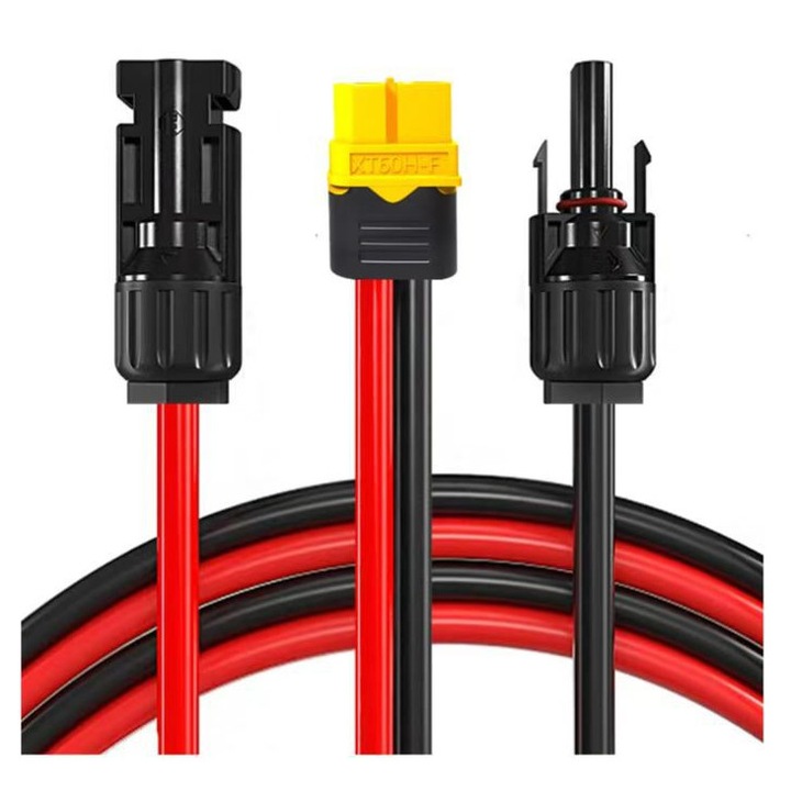 Cablu de conectare MC4-XT50HF 1.5M, 12AWG, pentru panouri solare, rezistent la apa si praf