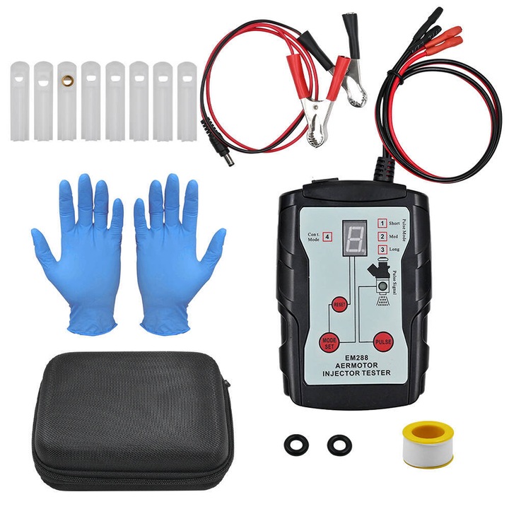 Professzionális autó üzemanyag befecskendező tesztelő, teljes tartozékkészlet, 12V, hordozható, ütésálló