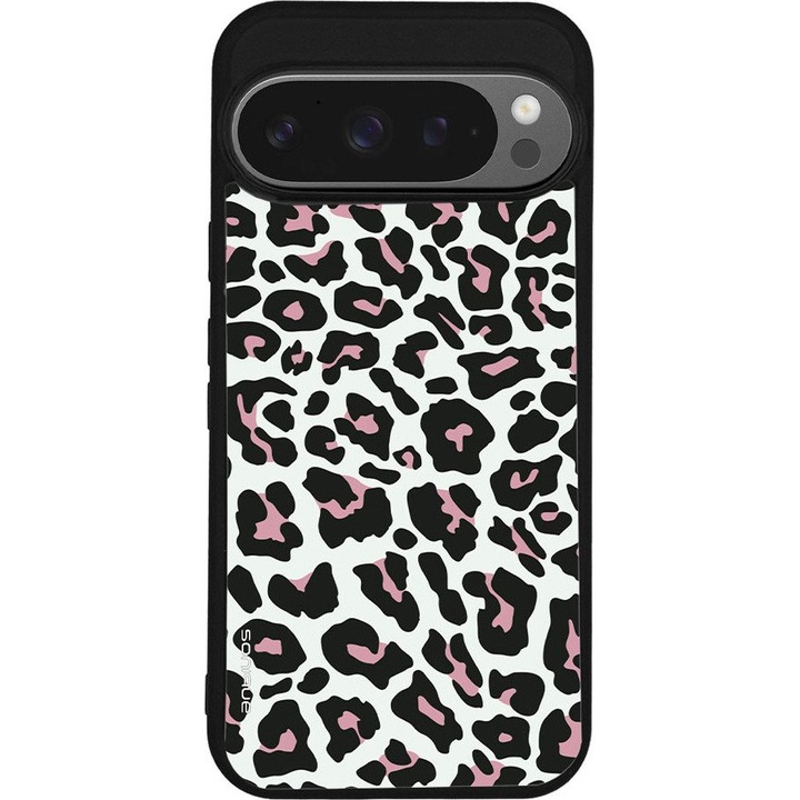 Husa telefon Sonique Animal Print Series pentru Google Pixel 9 Pro 5G, silicon, design leopard, protectie antisoc, dimensiuni variate.