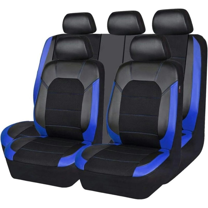 Set huse auto universale impermeabile, 5 locuri, albastru, pentru protectia scaunelor