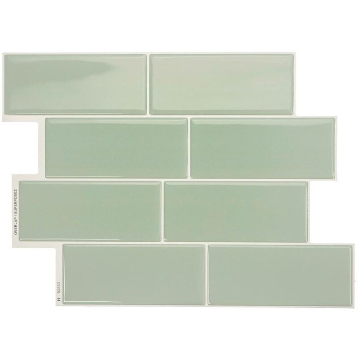 Set stickere decorative autocolante pentru bucatarie si baie, verde, 29.4x21.3cm, 4 foi