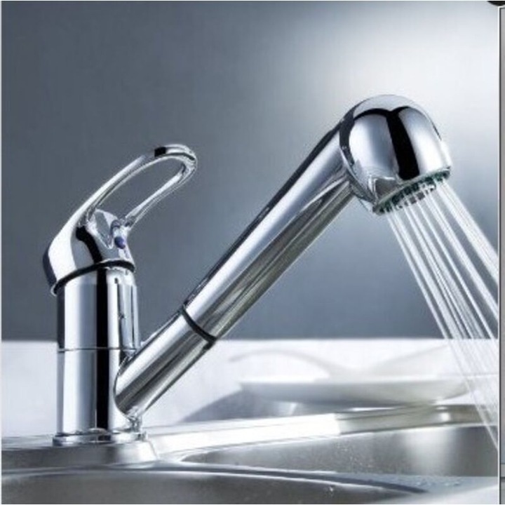 Auralum konyhai csaptelep kihúzható zuhanyfejjel, 360°-ban forgatható konyhai csap, hideg és meleg víz, kiváló minőségű kerámia betét, konyhai csaptelep