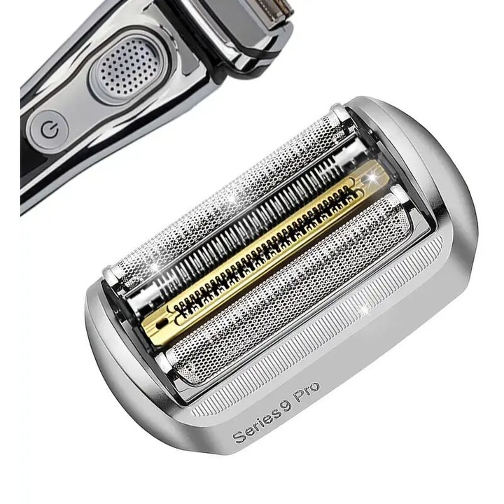 Резервна глава Braun 94M за електрическа самобръсначка, за електрически самобръсначки за мъже Series 9 Pro и Series 9, 9293s, 9260s, 9295cc, 9290cc, 9370cc, 9385cc, 9390cc, 9330s, 9291cc, 9296cc, сребриста