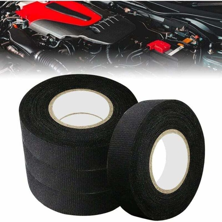 Öntapadó flanel szalag 19mm x 15m – Súrlódás- és szennyeződésgátló – Zajcsökkentés autóvezetékekhez - 19mm x 15m