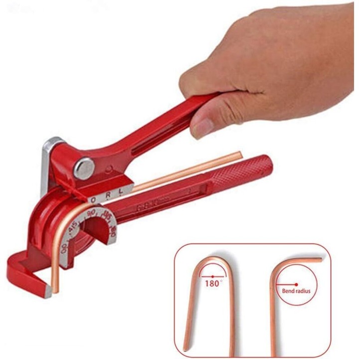 Indoitor manual 3-in-1 pentru tevi, Compatibil 1/4, 5/16, 3/8 inch, Indoire 180°, Aliaj aluminiu