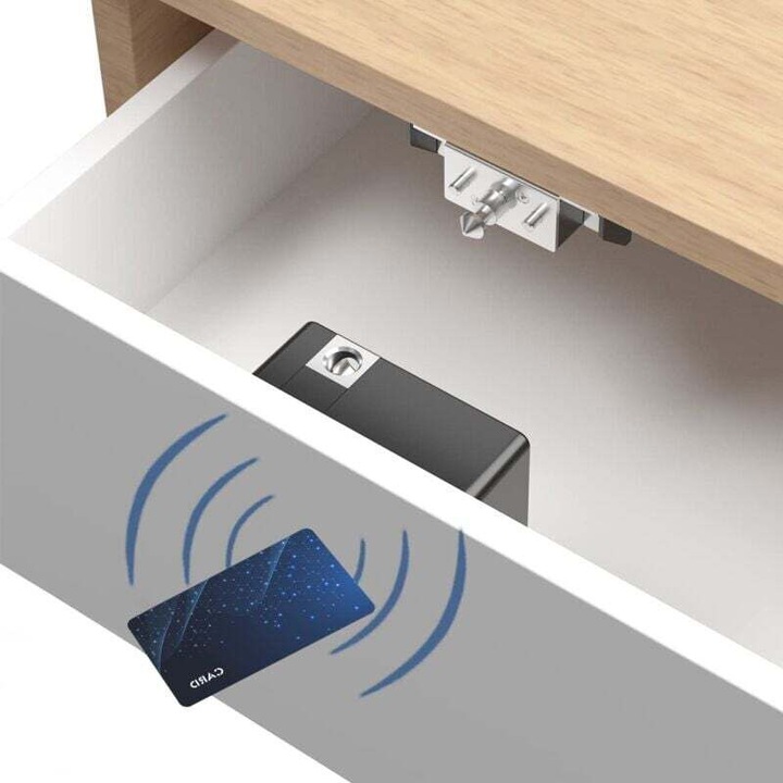 Incuietoare electronica ascunsa pentru dulap, RFID, metalica, 38mm, neagra