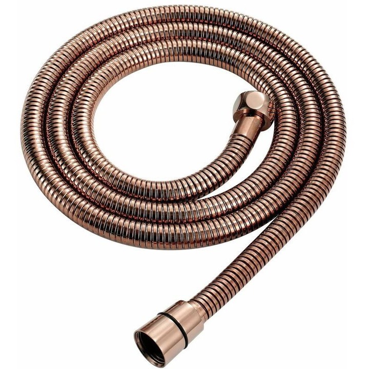 Hose de dus 150cm, cu finisaj vintage rose gold, din cupru imbatranit, set