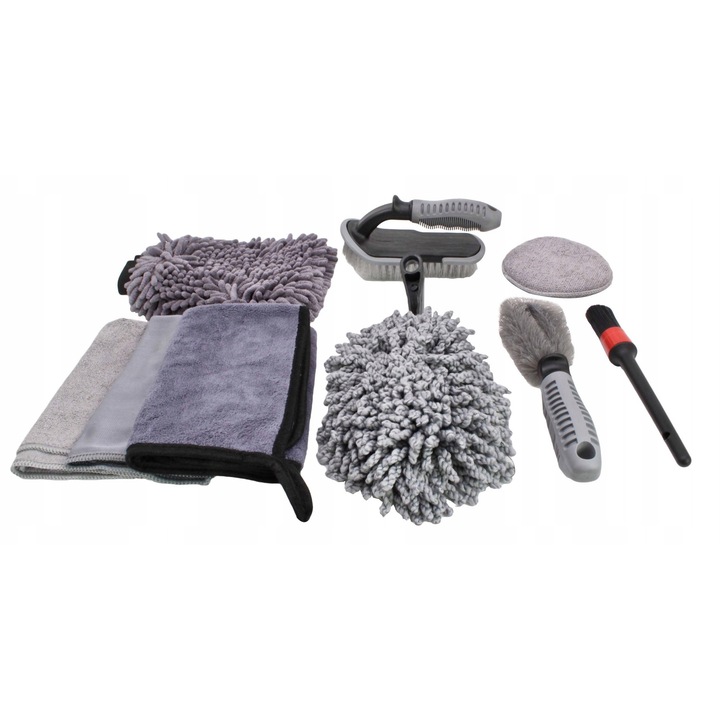 Комплект за почистване на автомобили, 9 части, за каросерия, прозорци, джанти, ASTA/SATRA