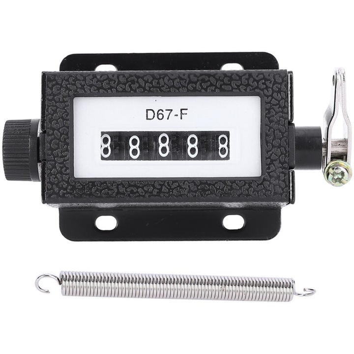 Contor mecanic 5 cifre D67-F, 0-99999, negru, unitar