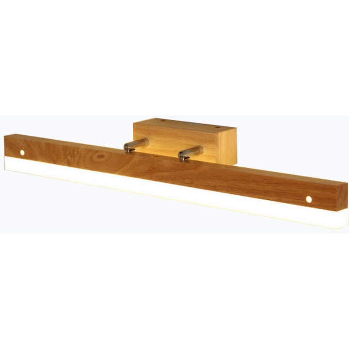 Lumina LED oglinda baie, aplica de perete baie din lemn, lampa de perete LED din lemn de 40 cm pentru dormitor, hol, scari, lumina alba