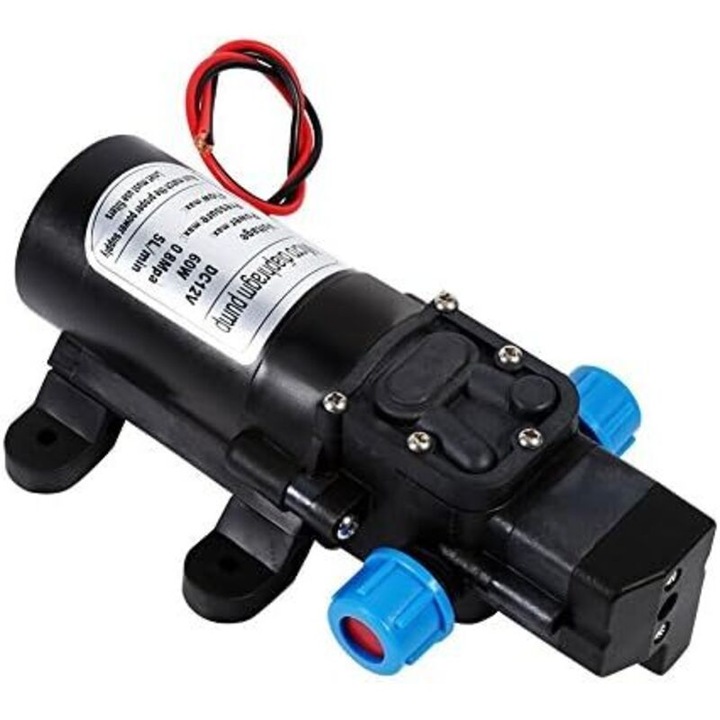 Самозасмукваща водна помпа 12V DC, 5 л/мин, с вграден превключвател, за миене на автомобили, почистване на лодки, поливане на градина