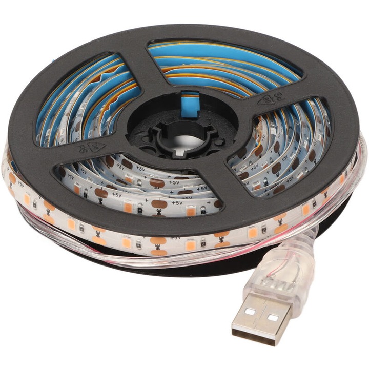 Banda LED pentru cresterea plantelor, 5V, 3 metri, taiata la dimensiunea dorita, utilizare USB