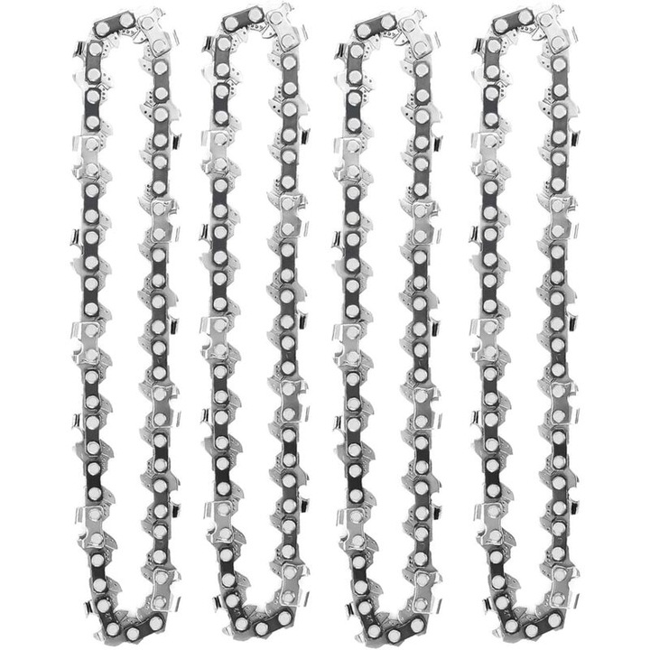Set de 4 lanturi de ferastrau cu lant de 4 inch, 28 de linkuri de actionare, compatibile cu ferastraie electrice mini fara fir