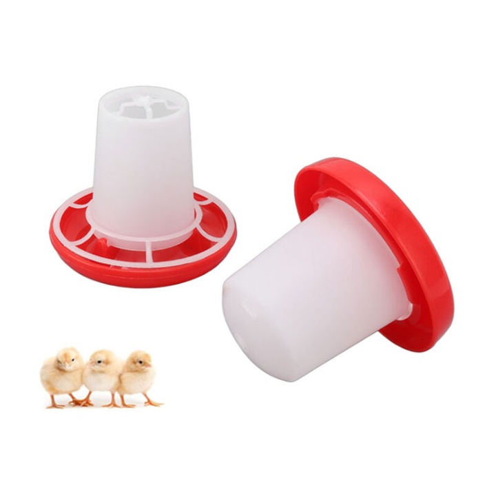 Kit hranitor si adapator pentru pasari de curte, Fantana de plastic