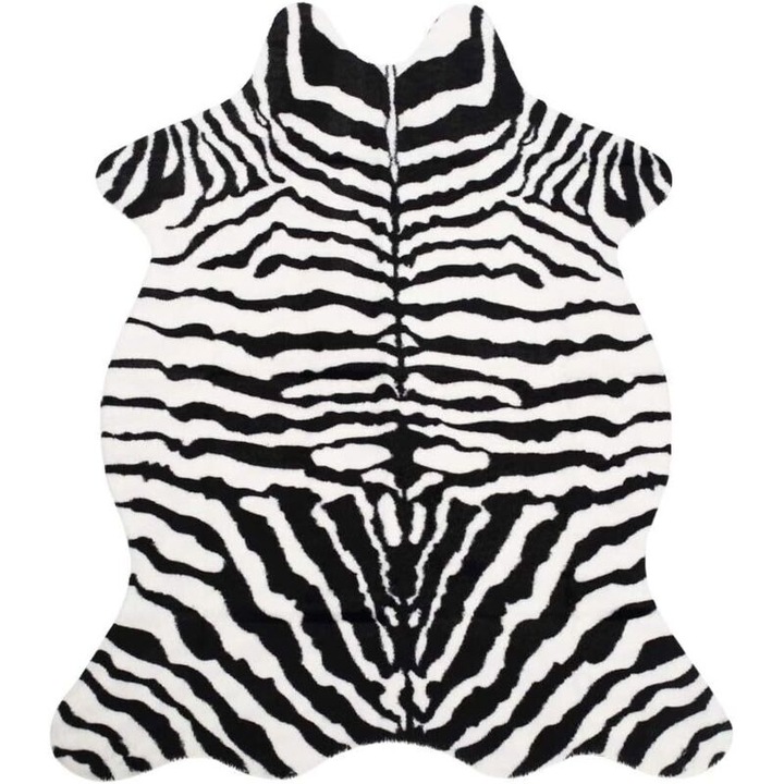 Килим против плъзгане зебра, 75x110см, Мека изкуствена кожа, За спалня/хол/детска стая, Декоративен принт