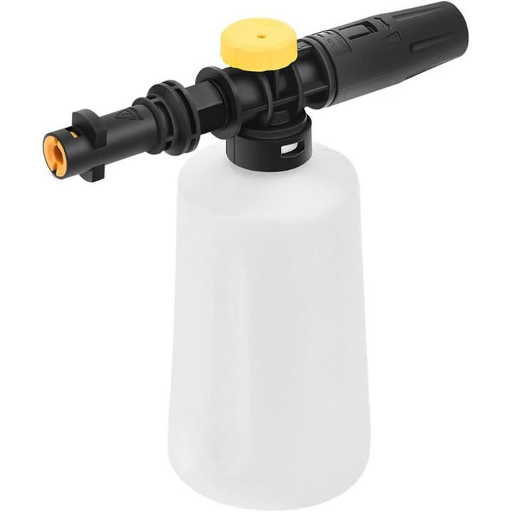 Lansator de spuma de 700 ml pentru spalatoare sub presiune Karcher K2 pana la K7. Duza reglabila pentru spuma moale. Accesoriu de curatare ecologic.