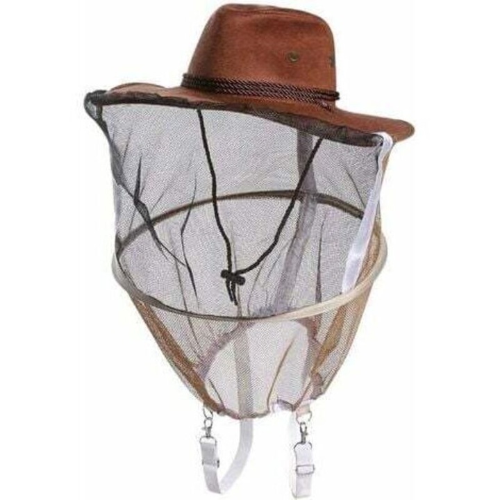 Palarie de apicultor cu voal din policoton Maro