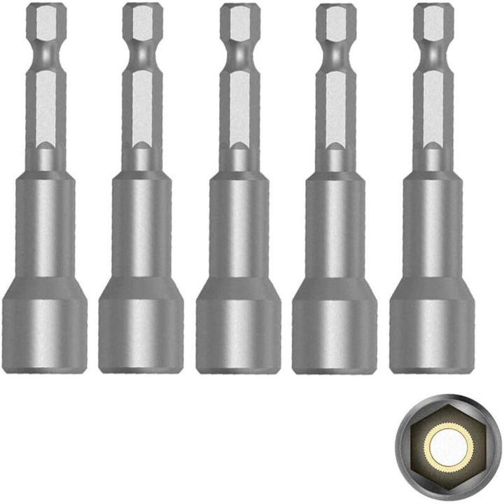 Set 5 buc suport magnetic pentru biti 10 mm 1/4"