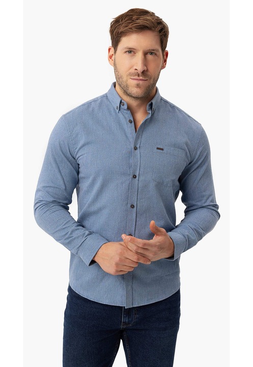 bumbac Volcano albastru melange, Albastru melange