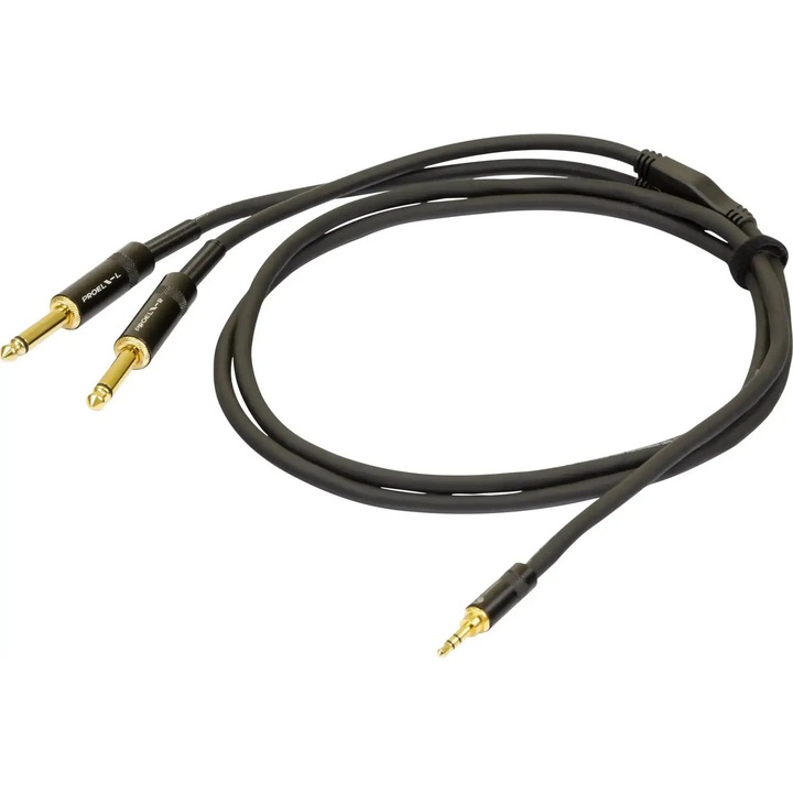Cablu 5m, 2xJack 6.35-Jack 3.5 mm, Proel CHLP170LU5, Negru