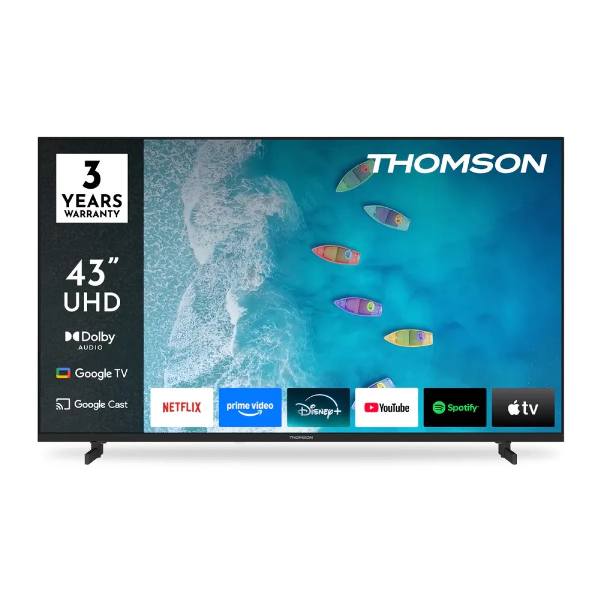 Televizor LED Smart Thomson 43UG4S15 Ultra HD, Dolby Audio, Negru, 43Inch / 109CM