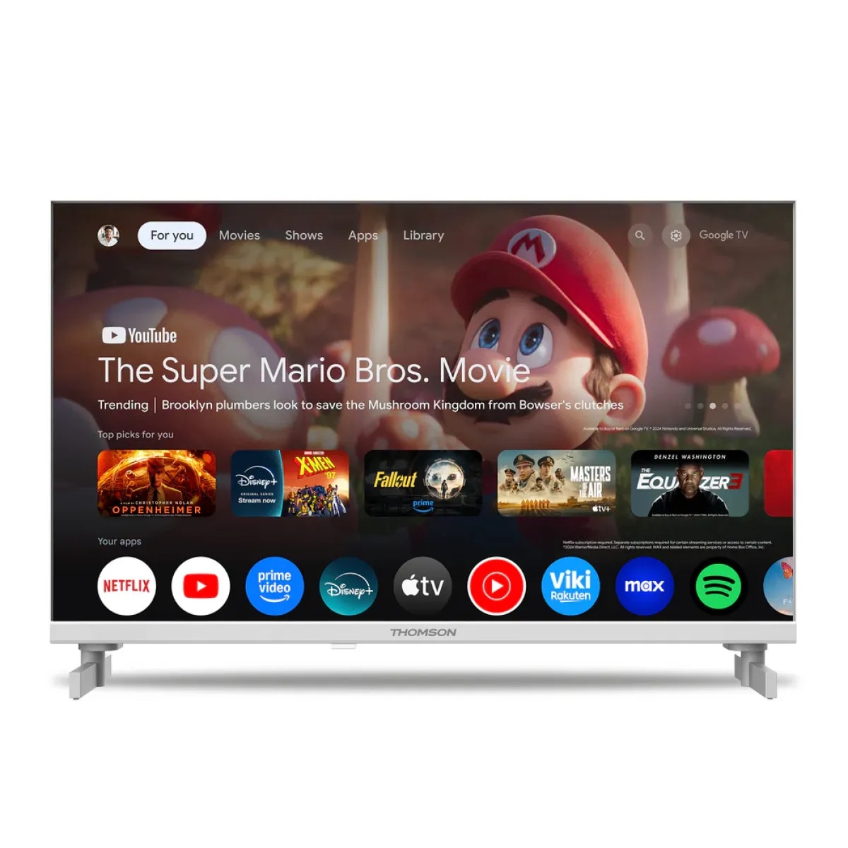 Televizor LED Smart Thomson 24HG2S15CW 24Inch / 60CM HD Google TV Dolby Audio Adaptor 12V Alb