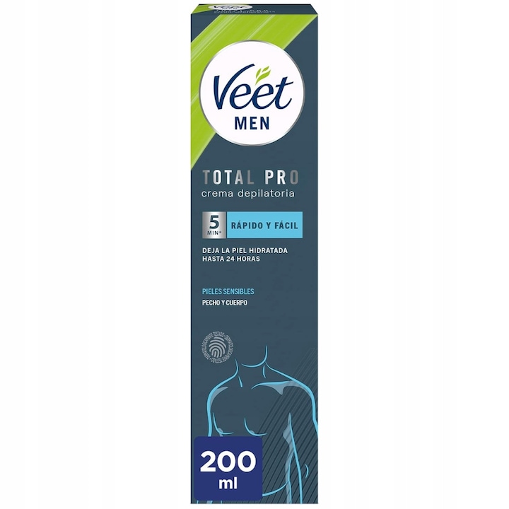Veet Men Total Pro Crema pentru indepartarea parului depilare pentru piele sensibila 200 ml