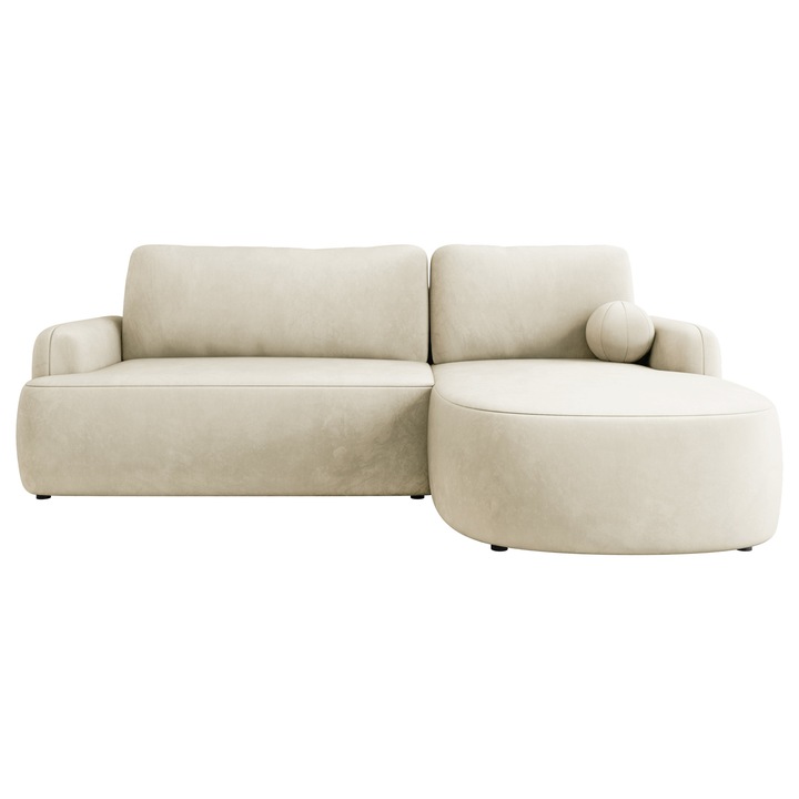 Coltar cu functie de dormit Telzo dreapta, MIRJAN 24, cremos, 174x250x90 cm